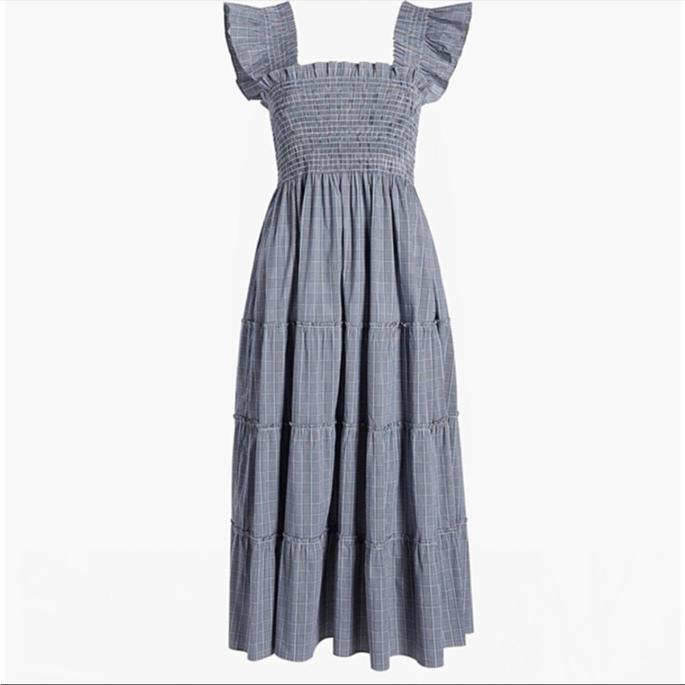 Hill House The Ellie Nap Dress in Tai Check Plaid Pattern Size Small
